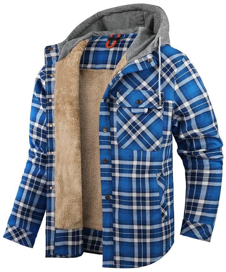 Kyle Veste Homme à Carreaux Chaude, Élégante avec Capuche Ajustable & Doublure Confortable, vue 4