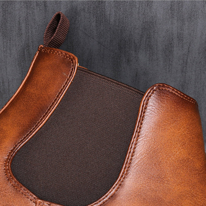 Lucio Bottes Élégantes en Cuir pour Homme Bottes Mi-Hautes d’Automne à Bout Pointu, vue 4