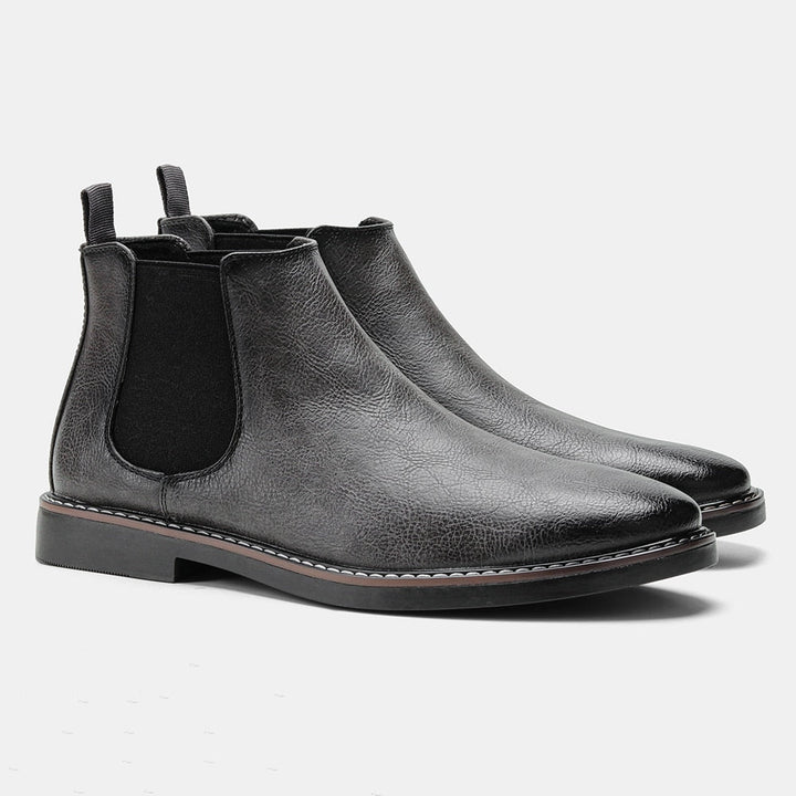 Lucio Bottes Élégantes en Cuir pour Homme Bottes Mi-Hautes d’Automne à Bout Pointu, vue 9