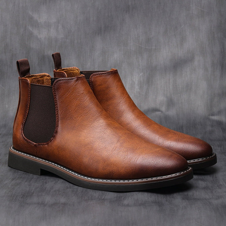 Lucio Bottes Élégantes en Cuir pour Homme Bottes Mi-Hautes d’Automne à Bout Pointu, vue 6
