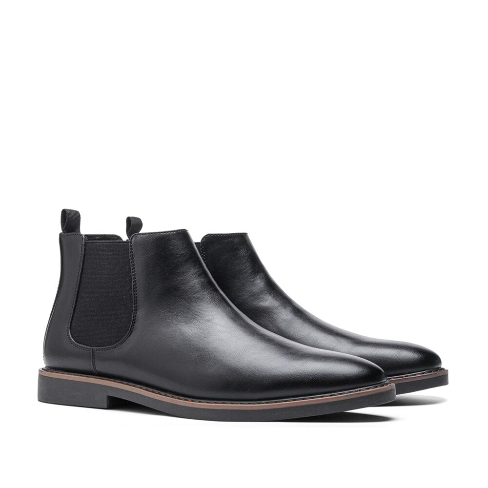 Lucio Bottes Élégantes en Cuir pour Homme Bottes Mi-Hautes d’Automne à Bout Pointu, vue 10