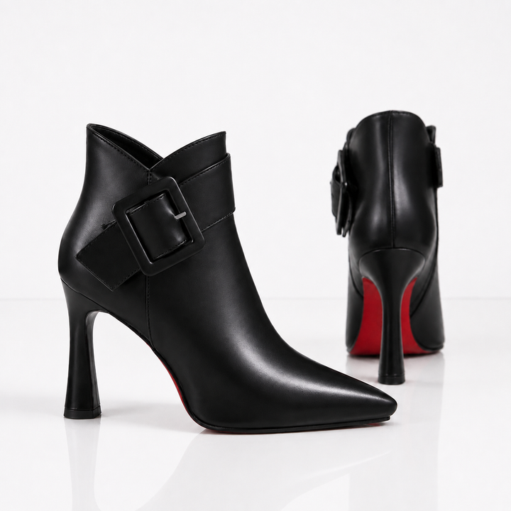 Bottines femme en cuir à boucle