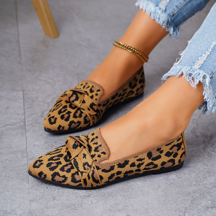 Victoria Ballerines Femme Chaussures Pointues en Maille avec Nœud Décoratif & Talon Plat