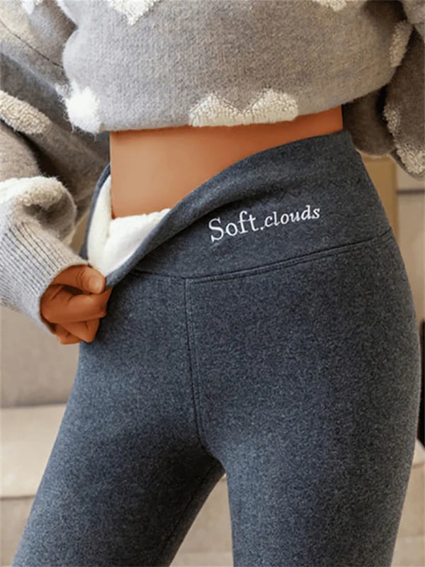 SoftCloud Leggings Doublés Polaire Femme Pantalon d’Hiver Ultra Chaud et Extensible à Coupe Ajustée
