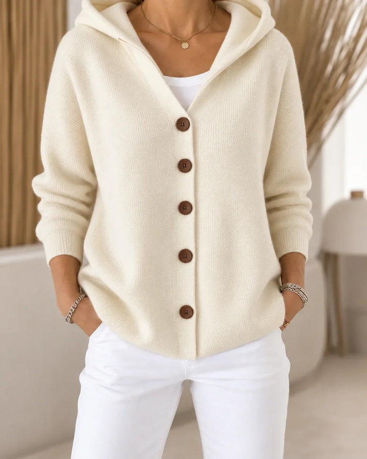 Women's Lightweight Hooded Cardigan – Open-Front Fine Knit Vest
