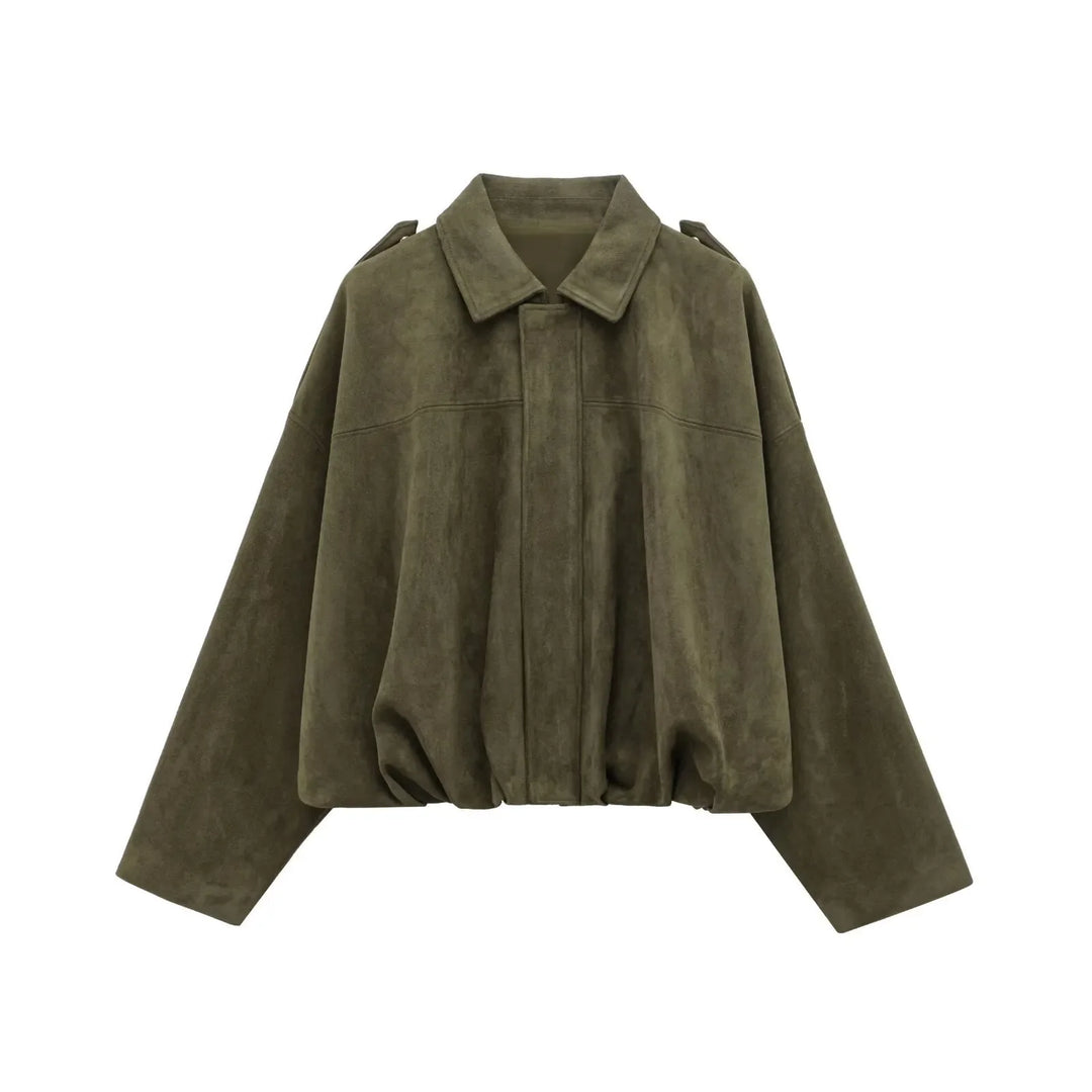 Isla Veste Femme en Daim Blouson Oversize Élégant avec Coupe Moderne & Confort Doux, vue 5