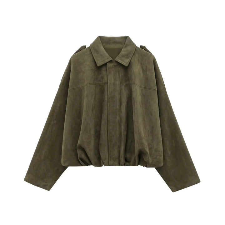 Isla Veste Femme en Daim Blouson Oversize Élégant avec Coupe Moderne & Confort Doux, vue 5
