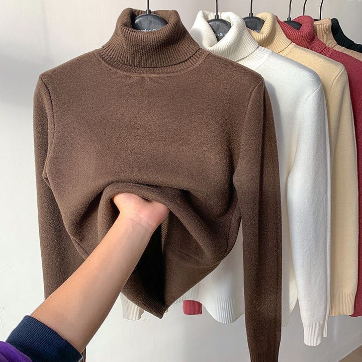 Milani Pull Col Roulé Femme Sweat Doublé Polaire Chaud & Coupe Décontractée d’Hiver, vue 2