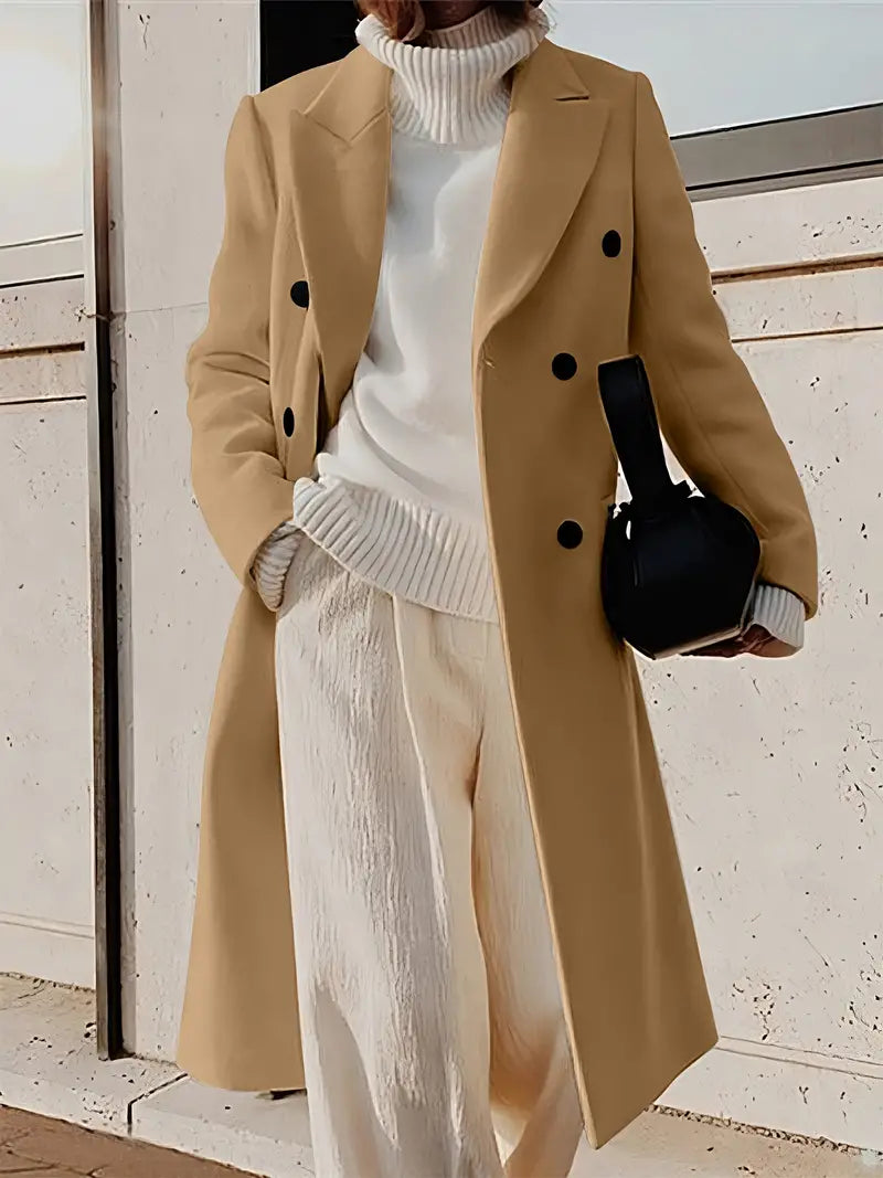 Mariana Manteau Long Femme Trench Élégant en Cachemire avec Coupe Moderne & Intemporelle