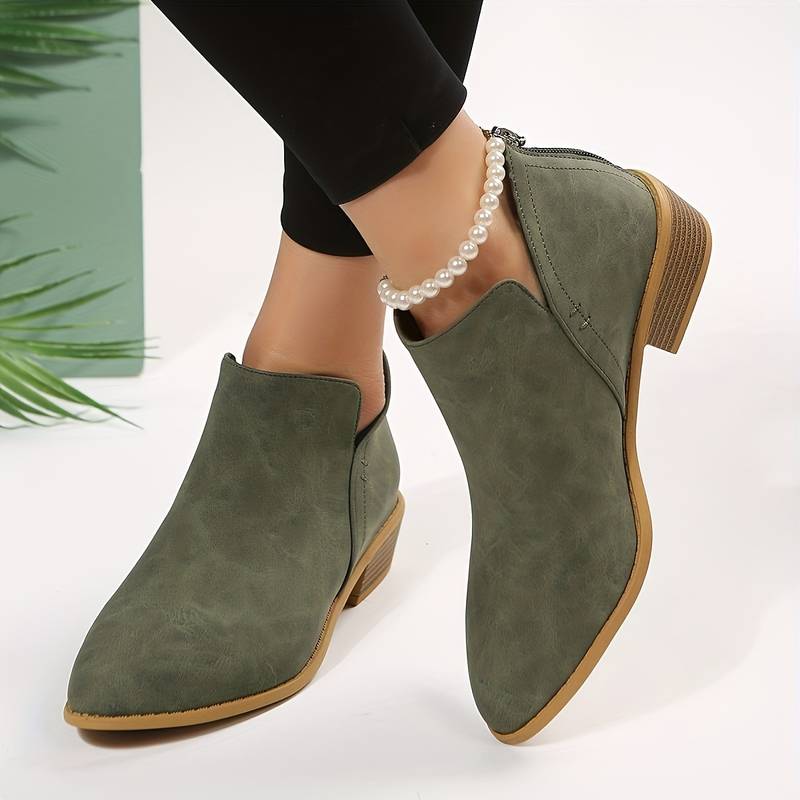 Bottines Femme Josephine Bottes Élégantes à Bout Pointu avec Détail Ajouré & Semelle Antidérapante