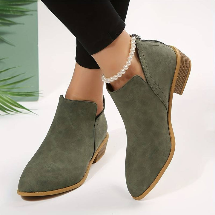 Bottines Femme Josephine Bottes Élégantes à Bout Pointu avec Détail Ajouré & Semelle Antidérapante