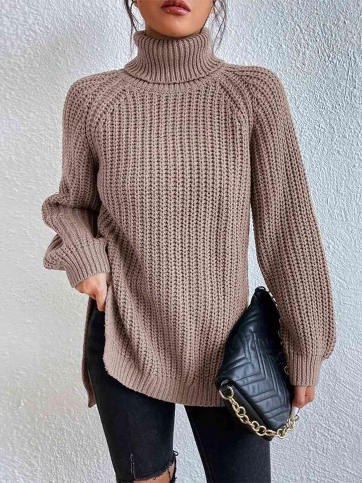 Angela Pull Femme Pull à Col Roulé Côtelé avec Fente Latérale Chic pour Automne/Hiver Élégant, vue 19