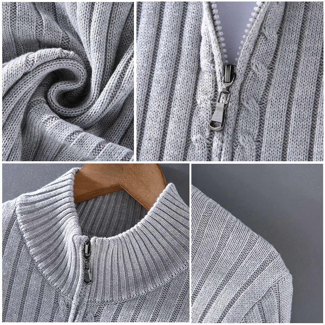 Drake Cardigan Homme Gilet Zippé Moderne en Maille Douce au Style Intemporel, vue 3