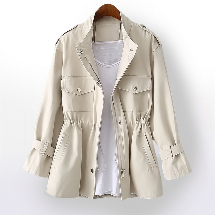 Julie Femme Imperméable Coton Ciré Manteau Étanche Élégant & Léger pour Mi-Saison, vue 2