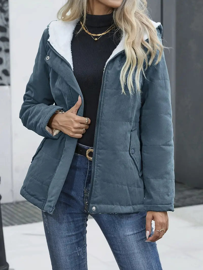 Teresa Manteau Femme Long Manteau d’Hiver Doublé Chaud avec Finition Élégante & Coupe Ajustée, vue 4