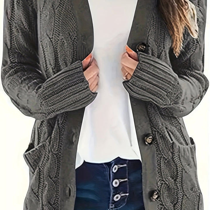 Lissy Gilet Femme Cardigan Chaud à Maille Câble avec Boutons & Coupe Moderne Confort, vue 14
