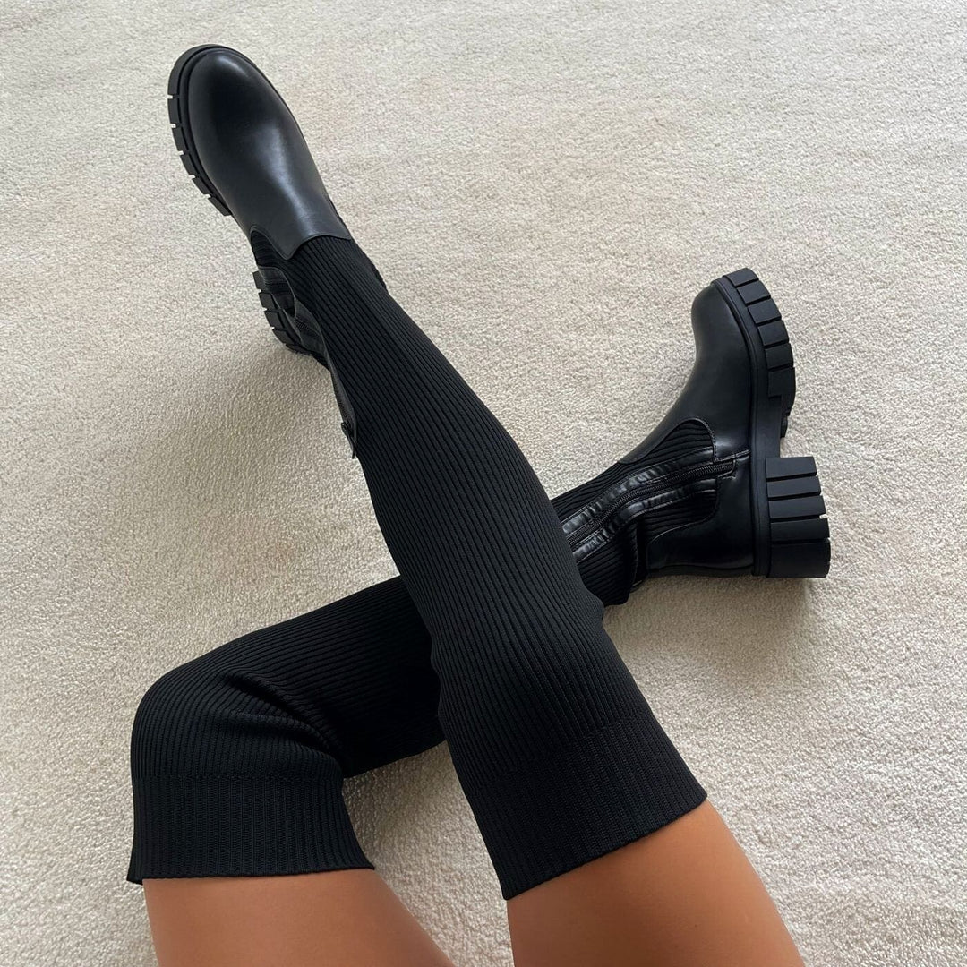 Skylar Bottes Femme Stretch Tige Extensible, Confort Durable & Style Élégant