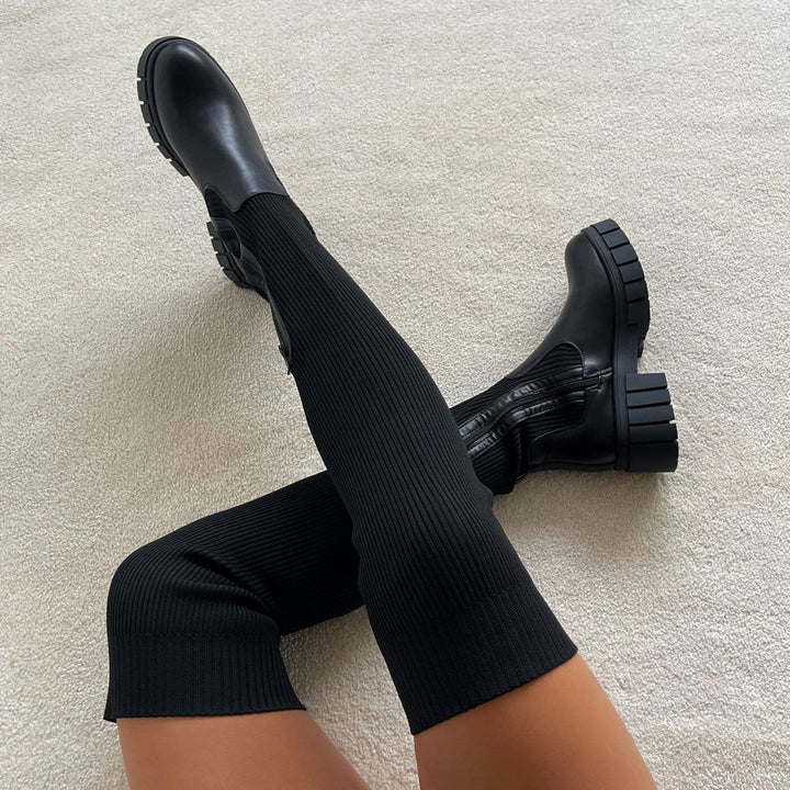 Skylar Bottes Femme Stretch Tige Extensible, Confort Durable & Style Élégant