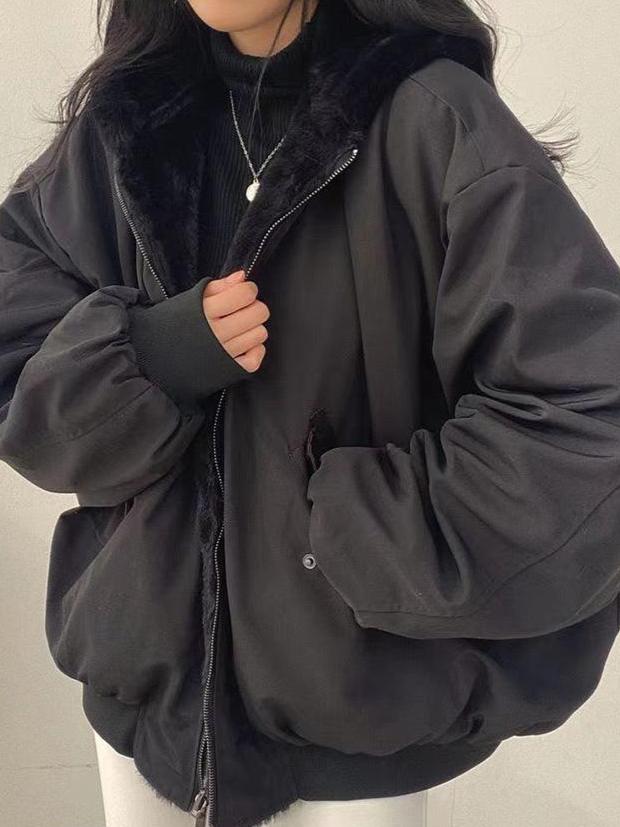Daniela Veste Teddy Oversize Femme Bomber Doux Réversible avec Poches & Style Streetwear, vue 7