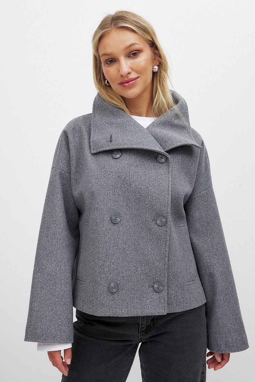Arianna Manteau Court Femme Veste Double-Boutonnage Élégante & Chaude au Style Intemporel