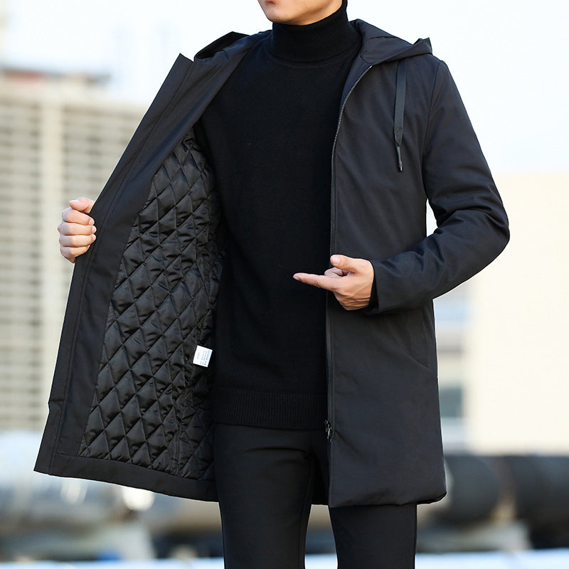 Eric Veste Homme d’Hiver Longue, Imperméable avec Capuche Ajustable & Doublure Isolante, vue 2