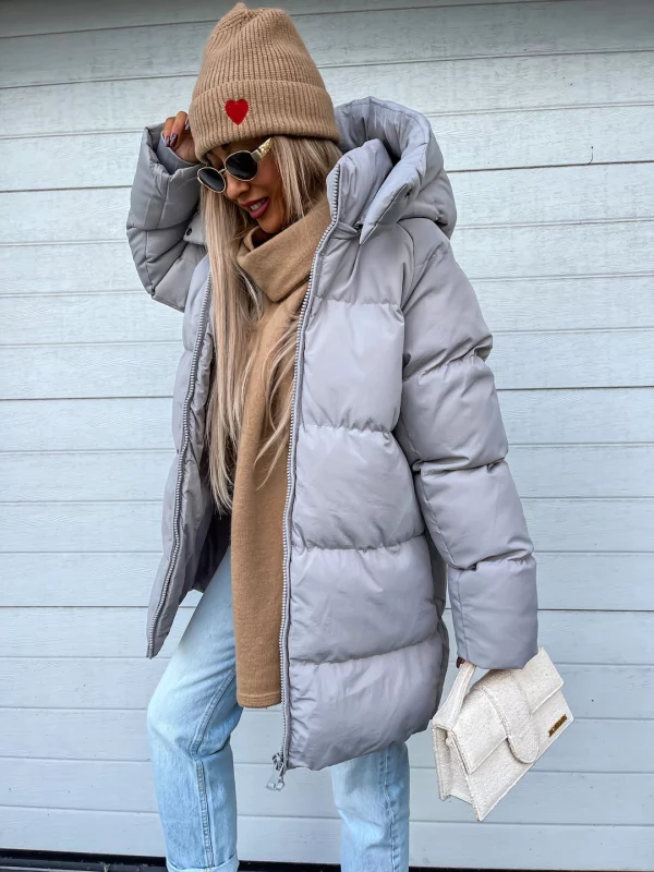 Sheila Manteau Femme d’Hiver Chaud, Épais avec Capuche Intégrée & Fermeture Éclair, vue 3