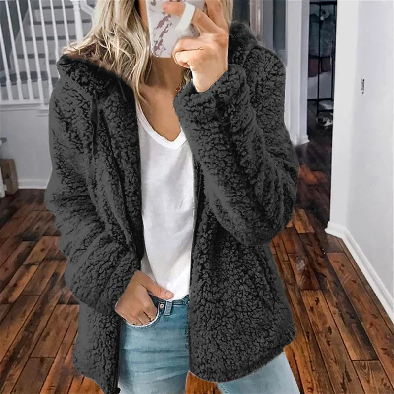 Olivia Cardigan Femme Cardigan Doux en Polaire Oversize & Confortable pour l’Hiver