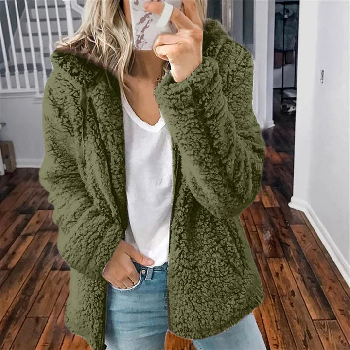 Olivia Cardigan Femme Cardigan Doux en Polaire Oversize & Confortable pour l’Hiver, vue 4