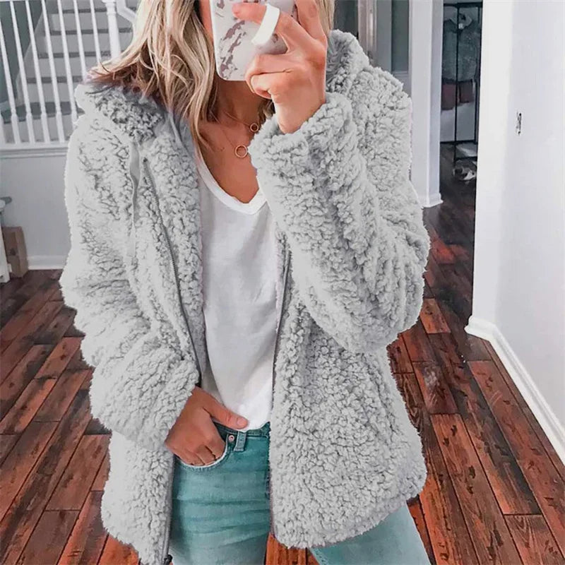 Olivia Cardigan Femme Cardigan Doux en Polaire Oversize & Confortable pour l’Hiver, vue 6