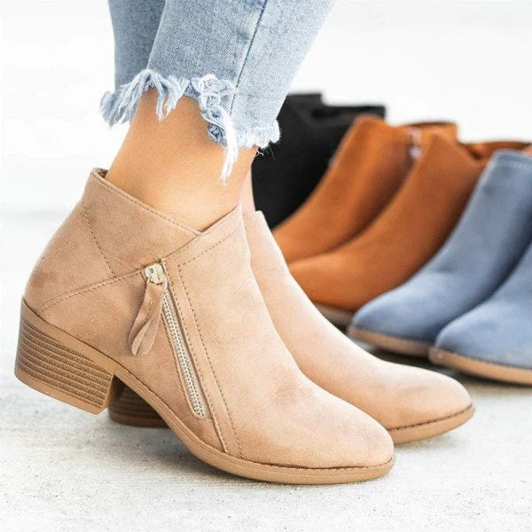 Maeve Bottes Femme à Plateforme en Daim Cuir Élégant, Confort Optimal & Fermeture Zip Latérale Pratique, vue 3