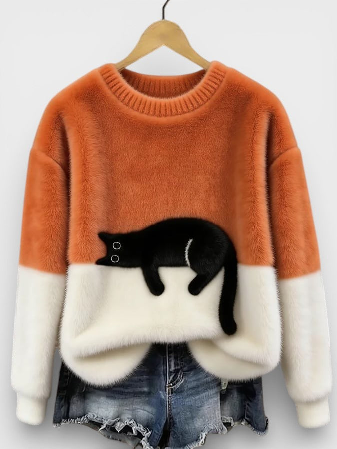 Pull Imprimé Félin pour femme, vue 3