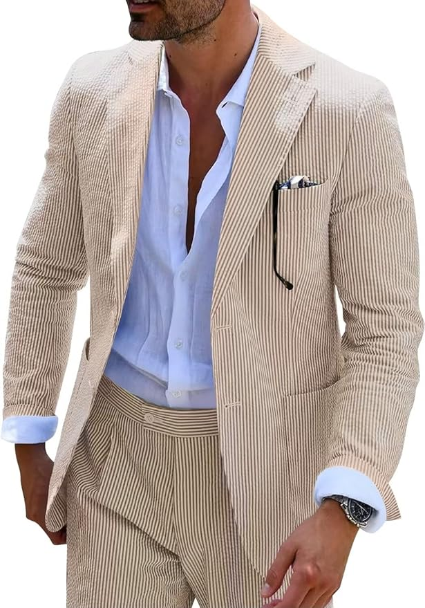 COMPLET ÉTÉ À RAYURES (PANTALONS + VESTE)