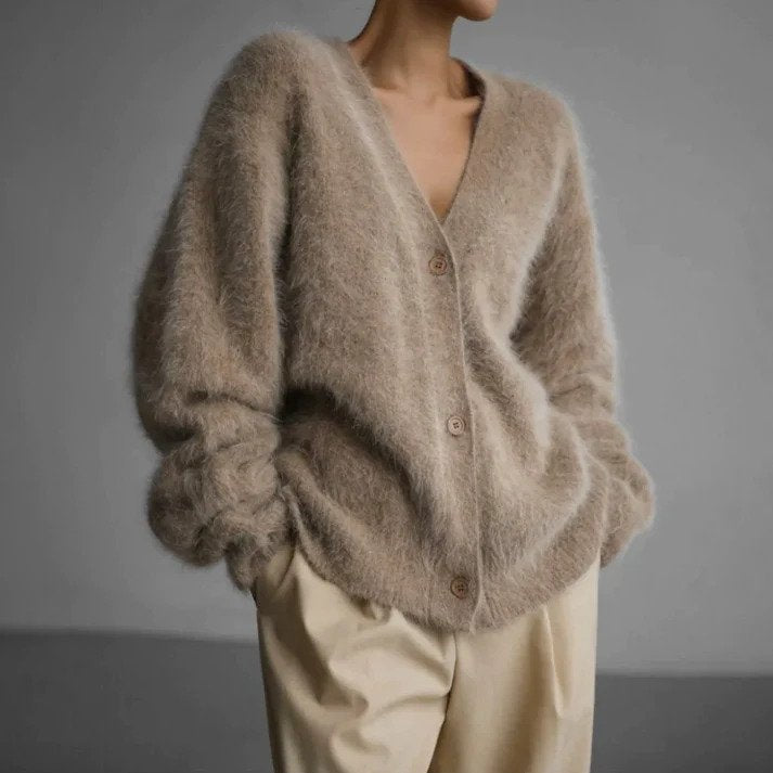 Alianna Gilet Femme Gilet en Maille Confortable à Manches Longues Élégant & Polyvalent