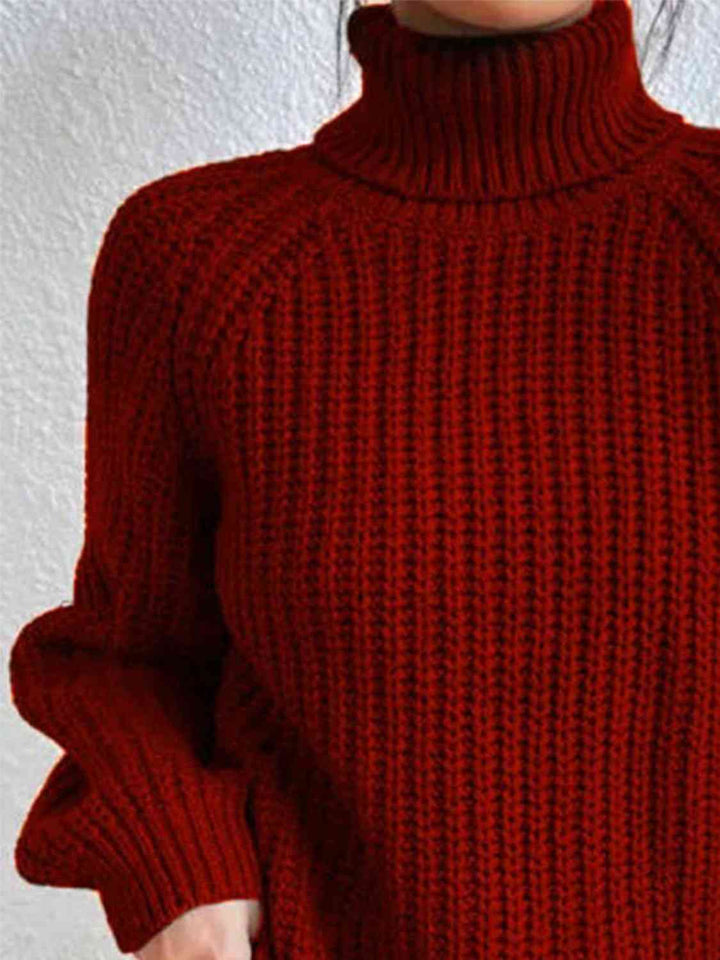 Angela Pull Femme Pull à Col Roulé Côtelé avec Fente Latérale Chic pour Automne/Hiver Élégant, vue 11