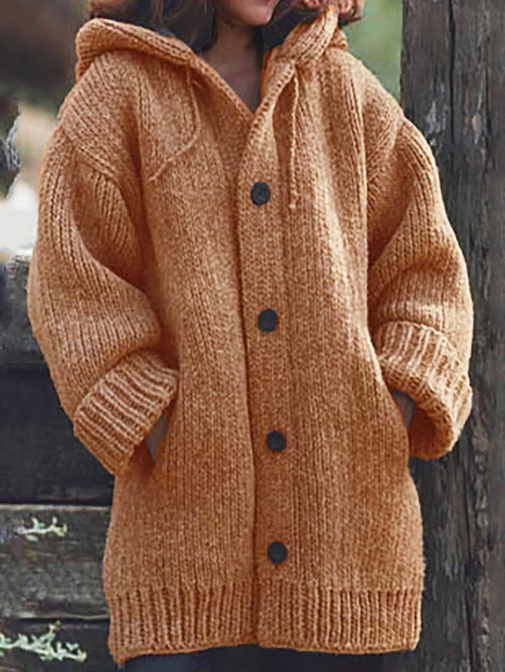 Lylia Gilet Long Femme Maille Douce avec Capuche & Style Confort Élégant, vue 6