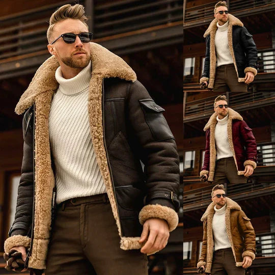 Raymond Veste Homme Cuir Robuste avec Doublure en Fourrure Douce & Style Élégant, vue 5