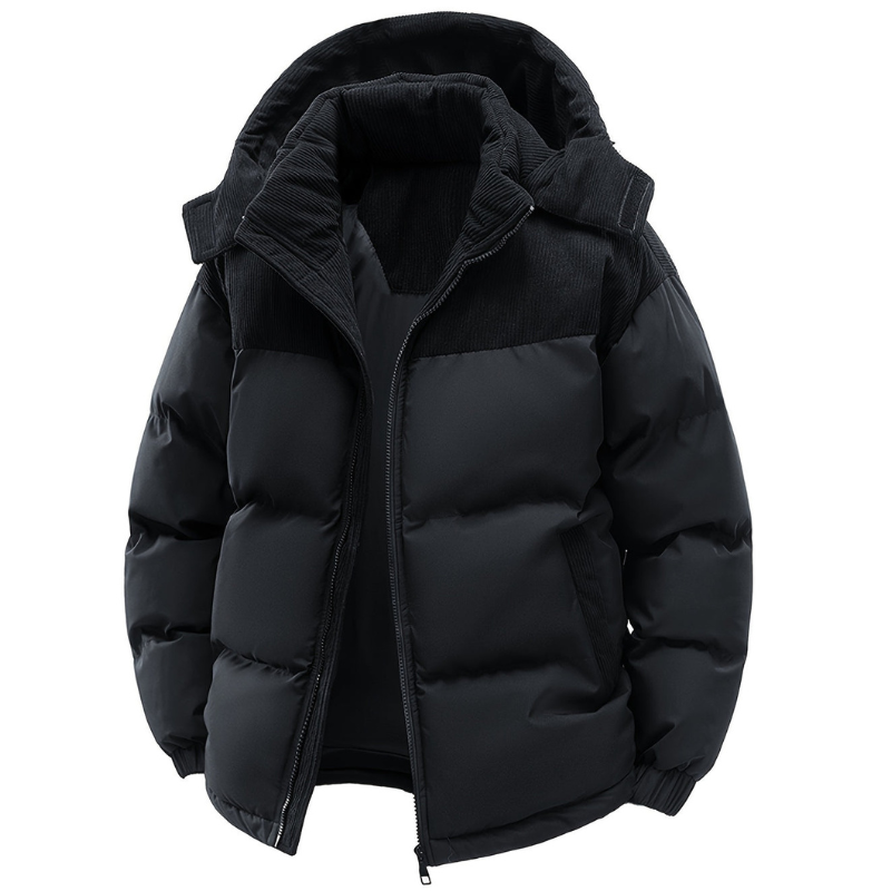 Erick Veste d’Hiver Homme à Capuche Doublure Matelassée, Coupe Regular & Coupe-Vent, vue 2