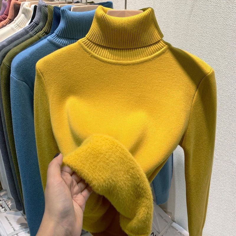 Milani Pull Col Roulé Femme Sweat Doublé Polaire Chaud & Coupe Décontractée d’Hiver, vue 8