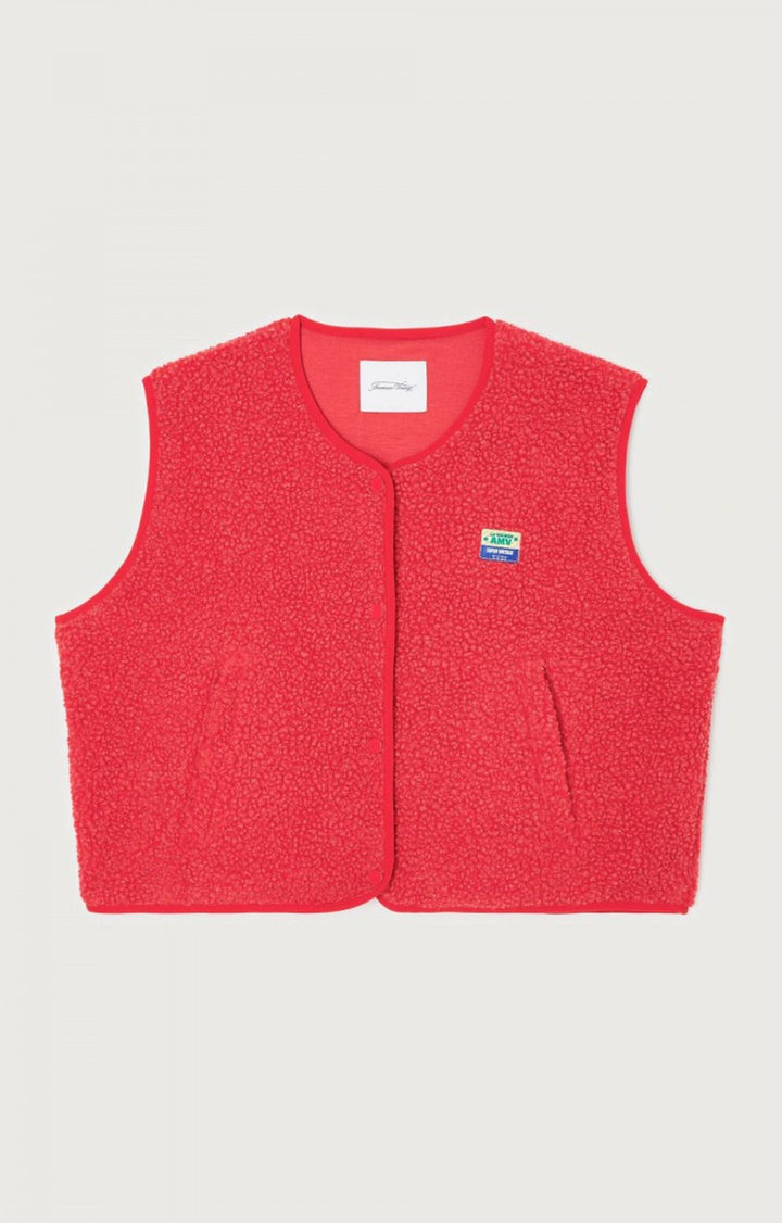 Gilet sans manches boutonné en laine d'agneau femme Doux, confortable et polyvalent, vue 16