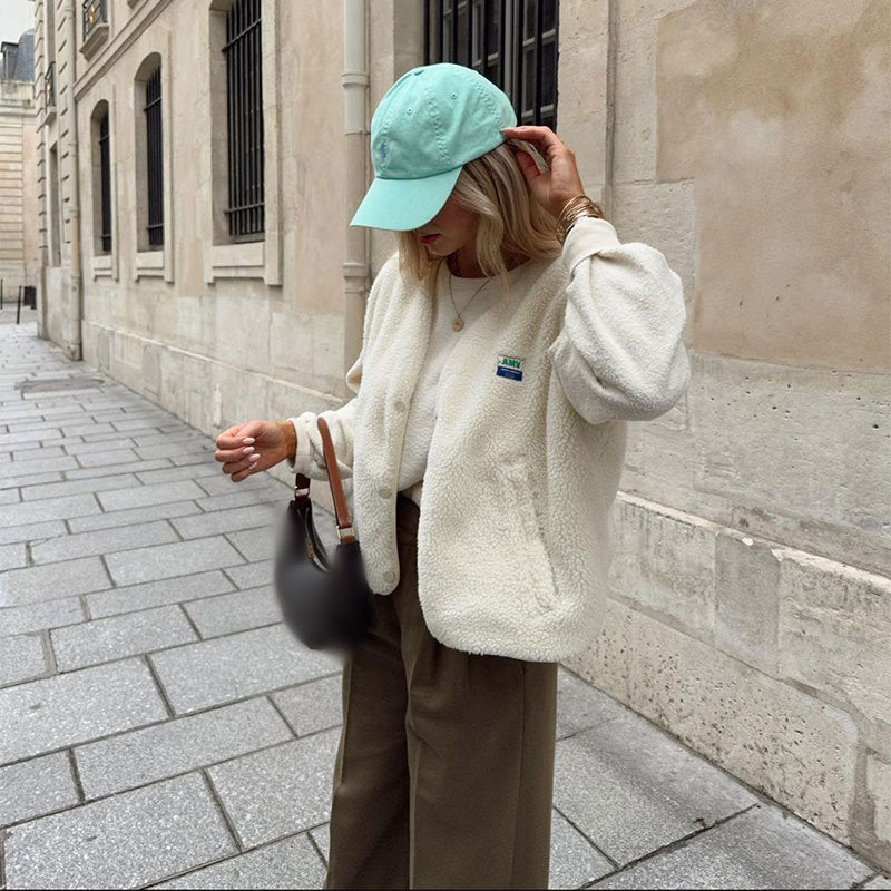 Gilet sans manches boutonné en laine d'agneau femme Doux, confortable et polyvalent, vue 4