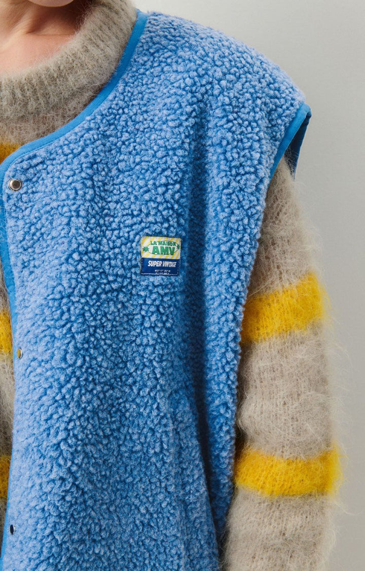 Gilet sans manches boutonné en laine d'agneau femme Doux, confortable et polyvalent, vue 19