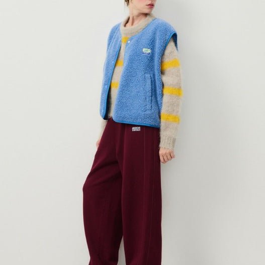 Gilet sans manches boutonné en laine d'agneau femme Doux, confortable et polyvalent, vue 17