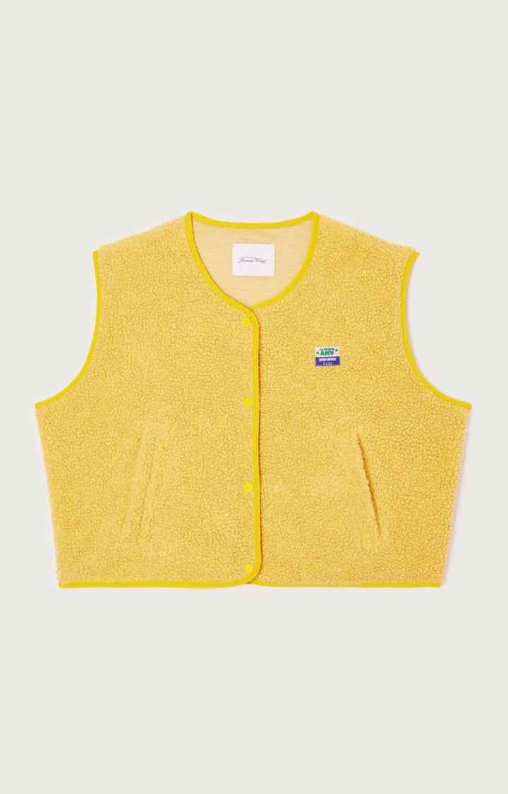 Gilet sans manches boutonné en laine d'agneau femme Doux, confortable et polyvalent, vue 12