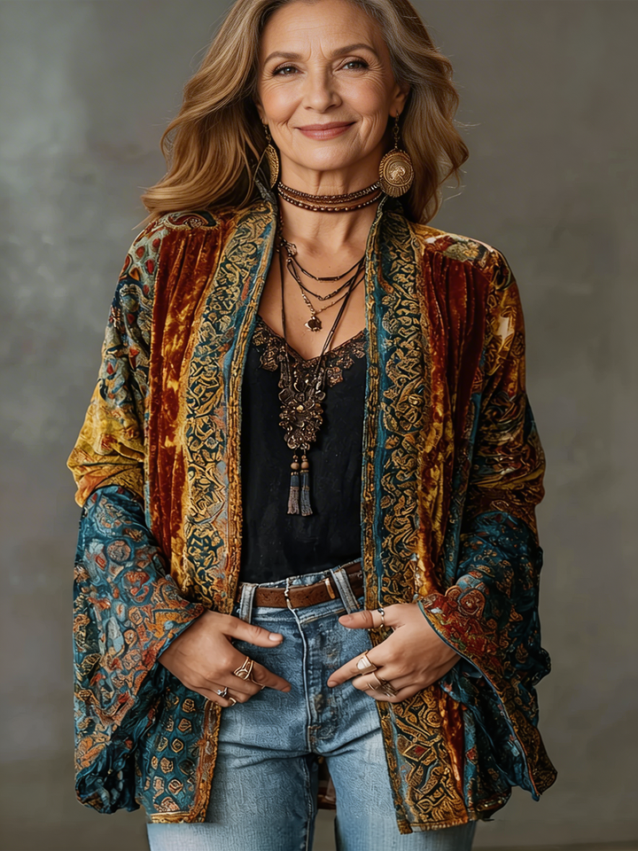 Veste Boho en Velours pour femme, vue 2