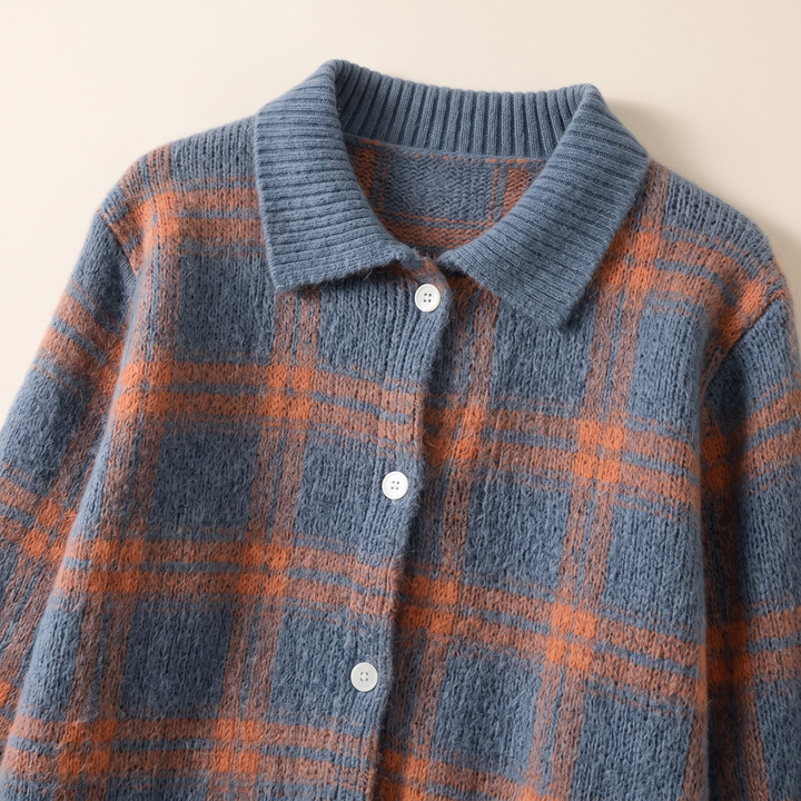 Women's Blue Knit Cardigan – Soft and Warm Button-Up Sweater