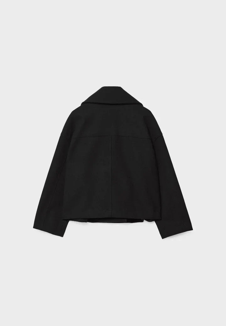 Lainey Veste Femme Croisée Manteau Court Élégant avec Col Large & Tissu Doux et Chaud, vue 6