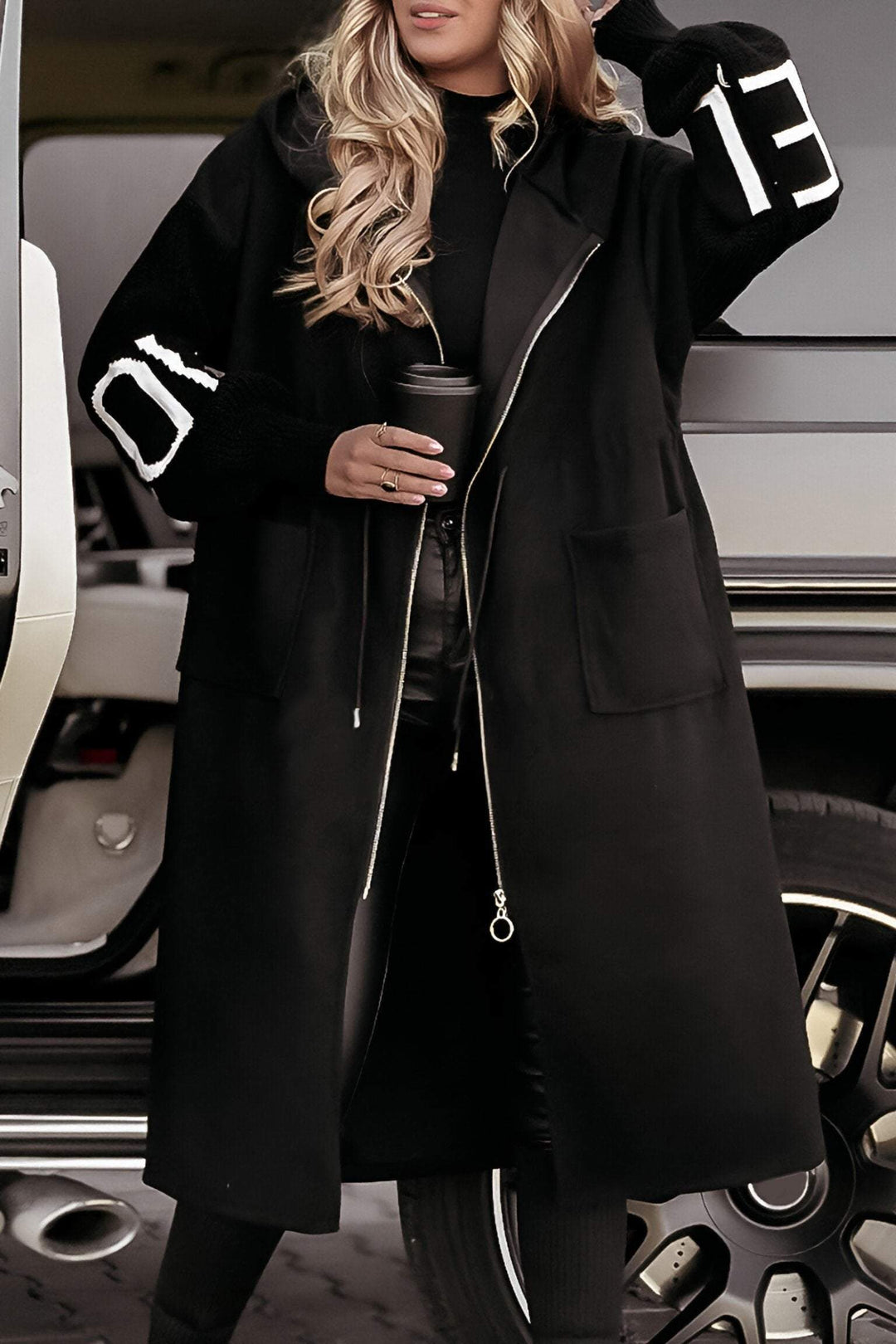 Adelaide Manteau Patchwork Femme Veste Chaude et Stylée au Design Moderne et Élégant, vue 2