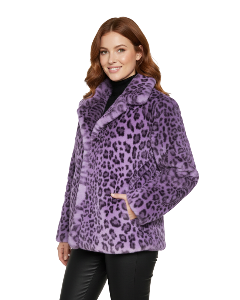 Iris Manteau Femme en Fausse Fourrure Imprimé Léopard, Chaud & Style Audacieux, vue 5