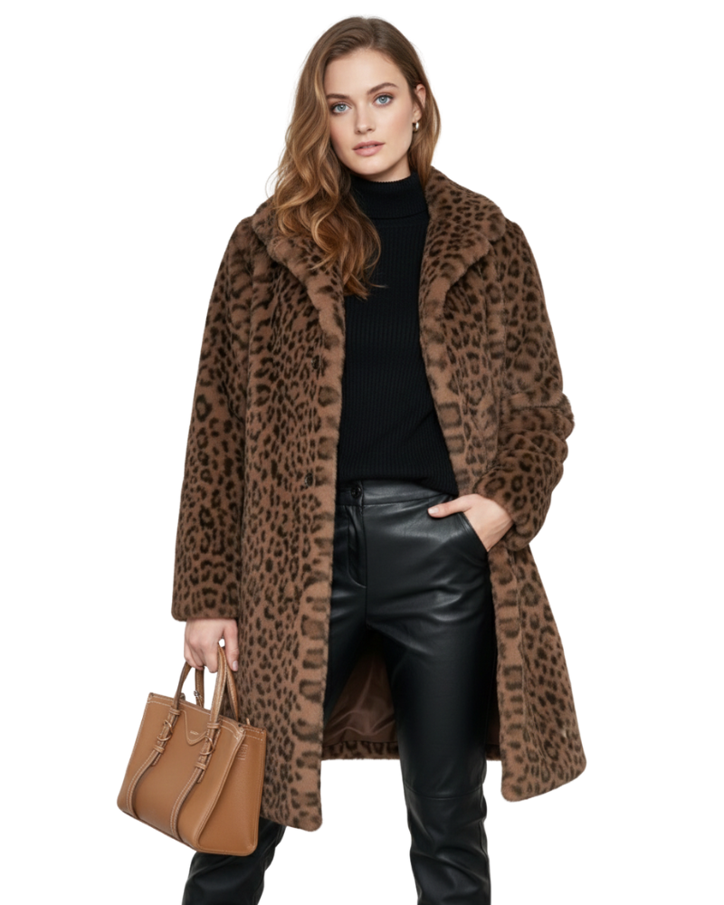 Iris Manteau Femme en Fausse Fourrure Imprimé Léopard, Chaud & Style Audacieux, vue 6