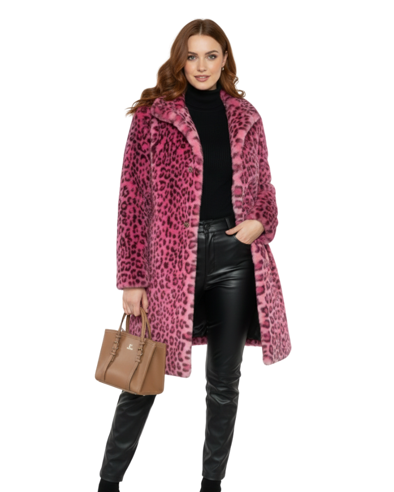 Iris Manteau Femme en Fausse Fourrure Imprimé Léopard, Chaud & Style Audacieux, vue 4